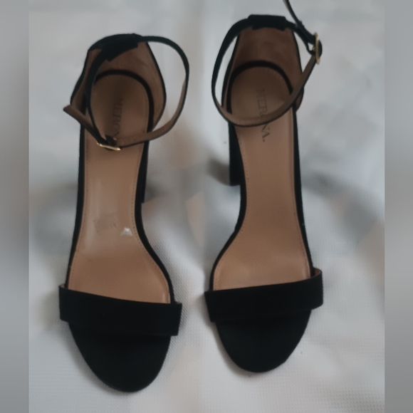 Merona Open Toe Black Heels Women's Shoes Size 8.5 Pre-owned Good Condition - Picture 3 of 6